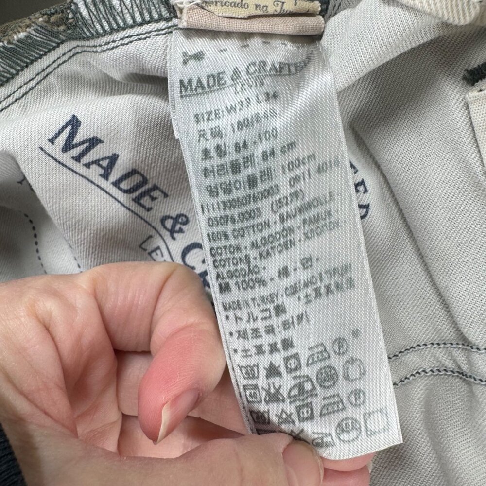 Levi’s Made And Crafted Mens Pants Sz 33 Khaki Chino Button Fly Preppy - Picture 10 of 14